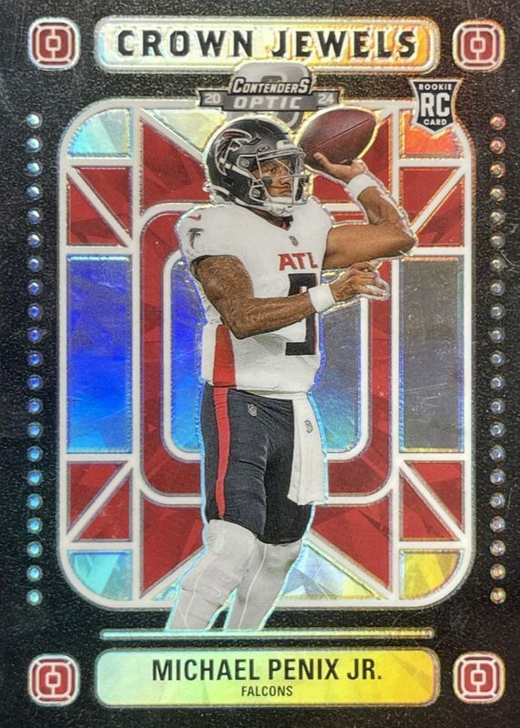 Michael Penix Jr. 2024 Contenders Optic #CJ-MPJ Crown Jewels /(SSP) Rookie RAW