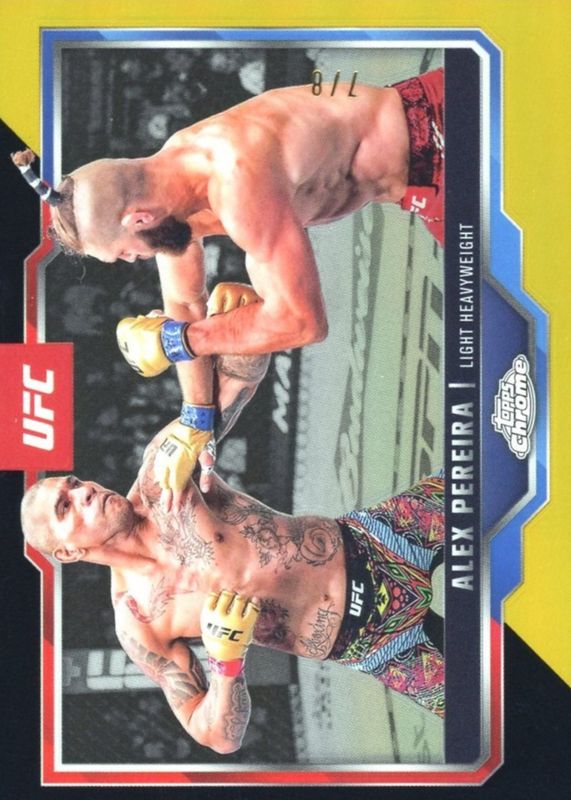 Alex Pereira 2025 Topps Chrome UFC #2 Black & Gold Refractor /8 RAW