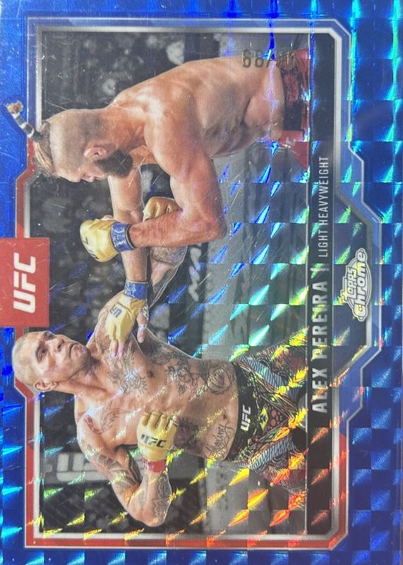 Alex Pereira 2025 Topps Chrome UFC #2 Blue Geometric Refractor /99 RAW
