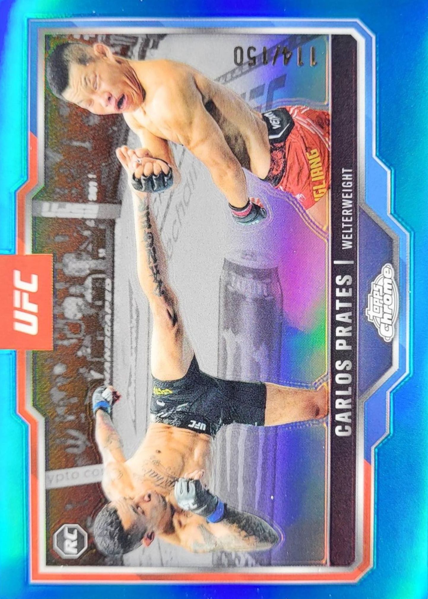 Carlos Prates 2025 Topps Chrome UFC #40 Blue Refractor /150 Price Guide ...