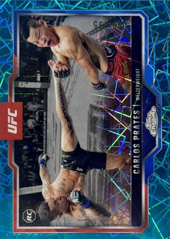 Carlos Prates 2025 Topps Chrome UFC #40 Teal Lazer Refractor /175 Rookie RAW