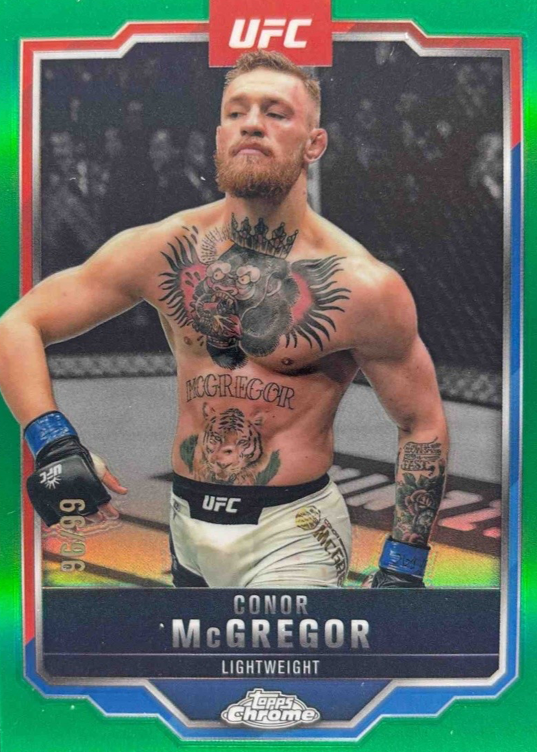 Conor McGregor 2025 Topps Chrome UFC #101 Green Refractor /99