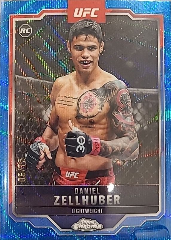 2025 Topps Chrome UFC #189 Blue Wave Refractor /75