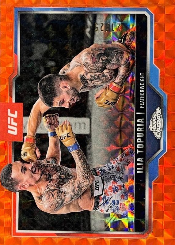 Ilia Topuria 2025 Topps Chrome UFC #43 Orange Geometric Refractor /25 RAW