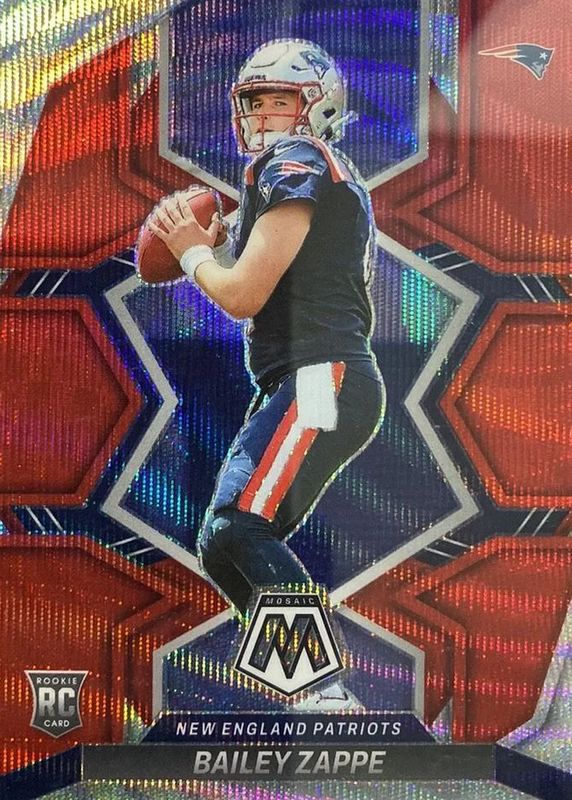 Bailey Zappe 2022 Mosaic #321 Red Wave /9 Rookie RAW