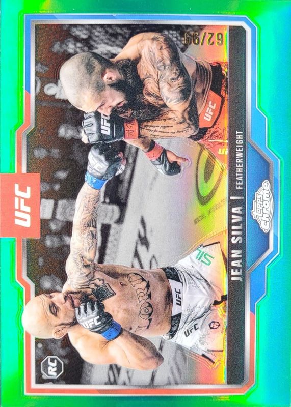 Jean Silva 2025 Topps Chrome UFC #56 Green Refractor /99 Rookie RAW