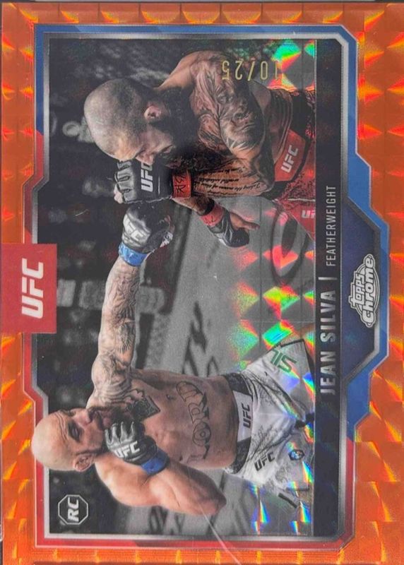Jean Silva 2025 Topps Chrome UFC #56 Orange Geometric Refractor /25 Rookie RAW
