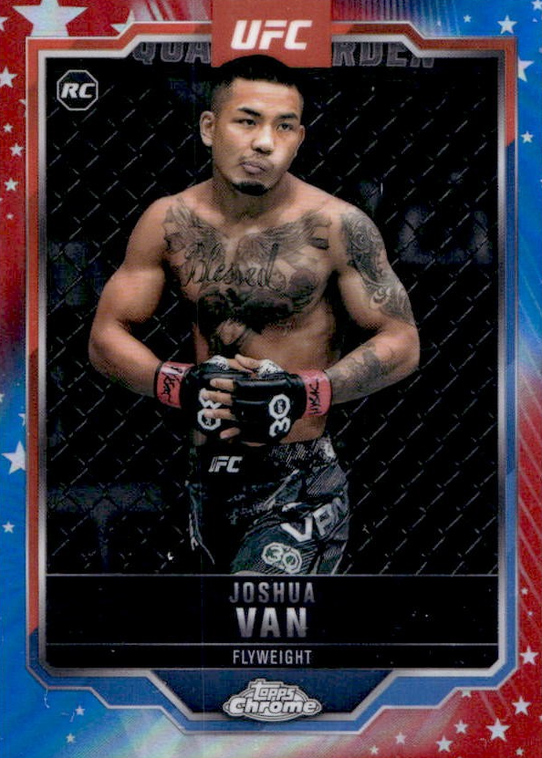 Joshua Van 2025 Topps Chrome UFC #136 Red & Blue Refractor Price Guide ...
