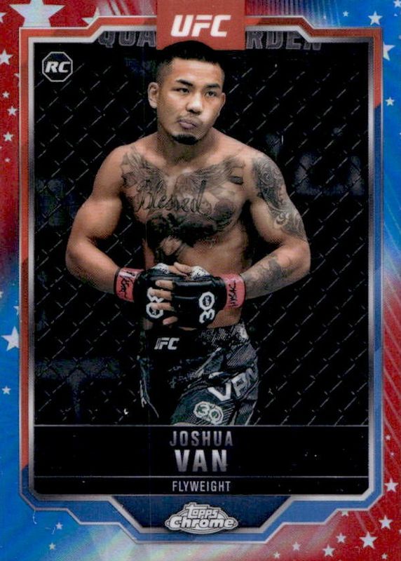 Joshua Van 2025 Topps Chrome UFC #136 Red & Blue Refractor Rookie RAW