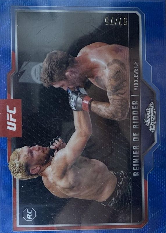 2025 Topps Chrome UFC #185 Blue Wave Refractor /75