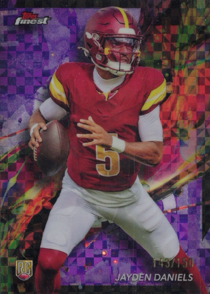 定価11万最高級NICOL E ex/traシェブロンサッカー ダブルジャケット Jayden Daniels 2024 Topps Finest #67 Common - Purple Checkerboard