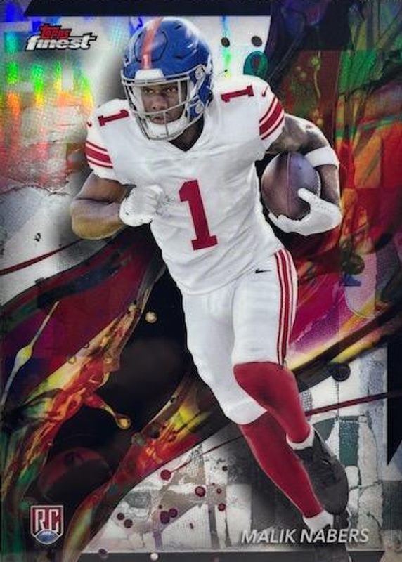 Malik Nabers 2024 Topps Finest #90 Common - Refractor Rookie RAW