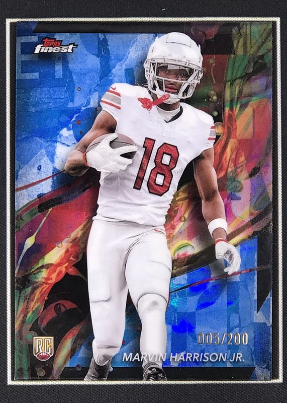 Marvin Harrison Jr. 2024 Topps Finest #89 Common - Blue Refractor /200 Rookie RAW