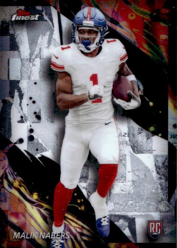 Malik Nabers 2024 Topps Finest #190 Uncommon Rookie RAW