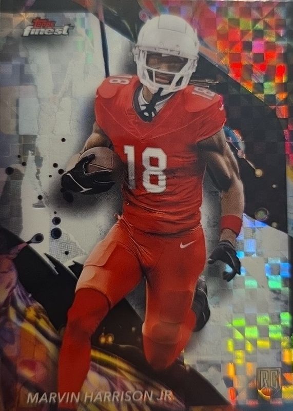 Marvin Harrison Jr. 2024 Topps Finest #189 Uncommon - Checkerboard Refractor Rookie RAW