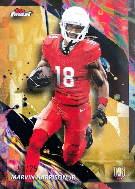 Marvin Harrison Jr. 2024 Topps Finest #189 Uncommon - Gold Refractor /25 Rookie RAW