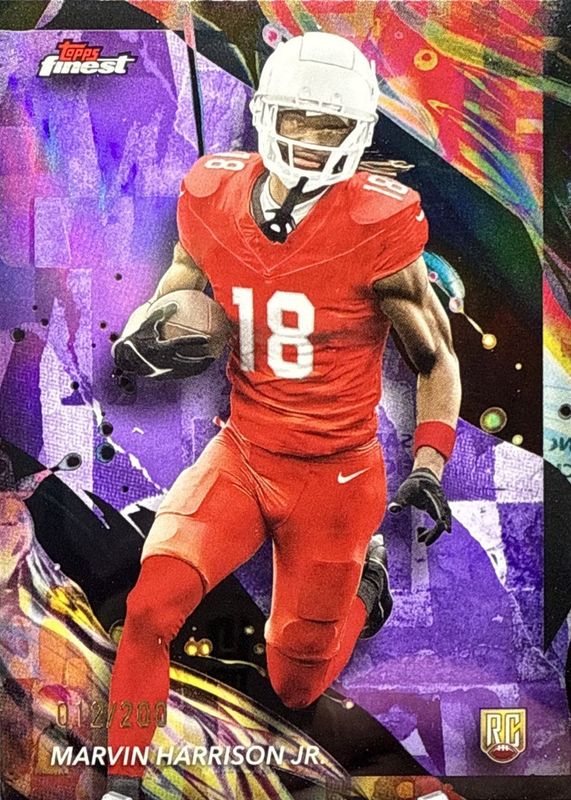 Marvin Harrison Jr. 2024 Topps Finest #189 Uncommon - Purple Refractor /200 Rookie RAW
