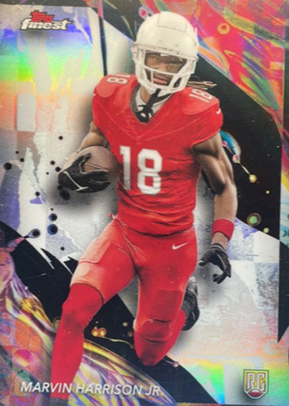 Marvin Harrison Jr. 2024 Topps Finest #189 Uncommon - Refractor Rookie RAW