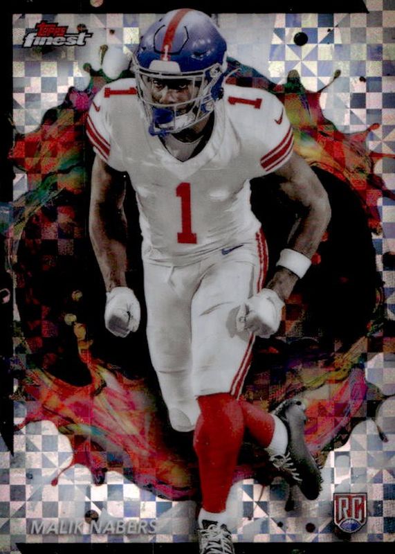 Malik Nabers 2024 Topps Finest #269 Rare - Checkerboard Refractor Rookie RAW