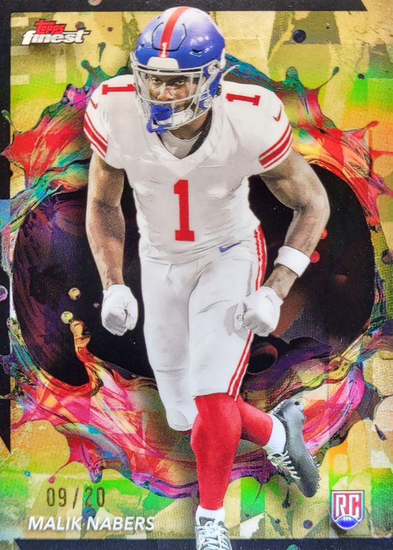 Malik Nabers 2024 Topps Finest #269 Rare - Gold Refractor /20 Rookie RAW