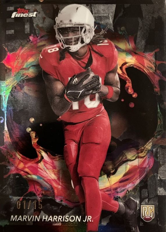 Marvin Harrison Jr. 2024 Topps Finest #268 Rare - Black Refractor /15 Rookie RAW