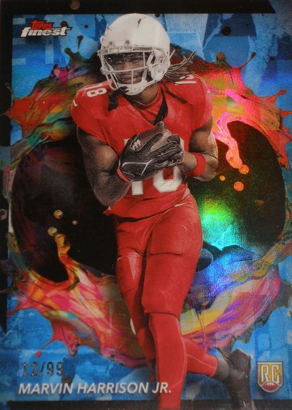 Marvin Harrison Jr. 2024 Topps Finest #268 Rare - Blue Refractor /99 Rookie RAW
