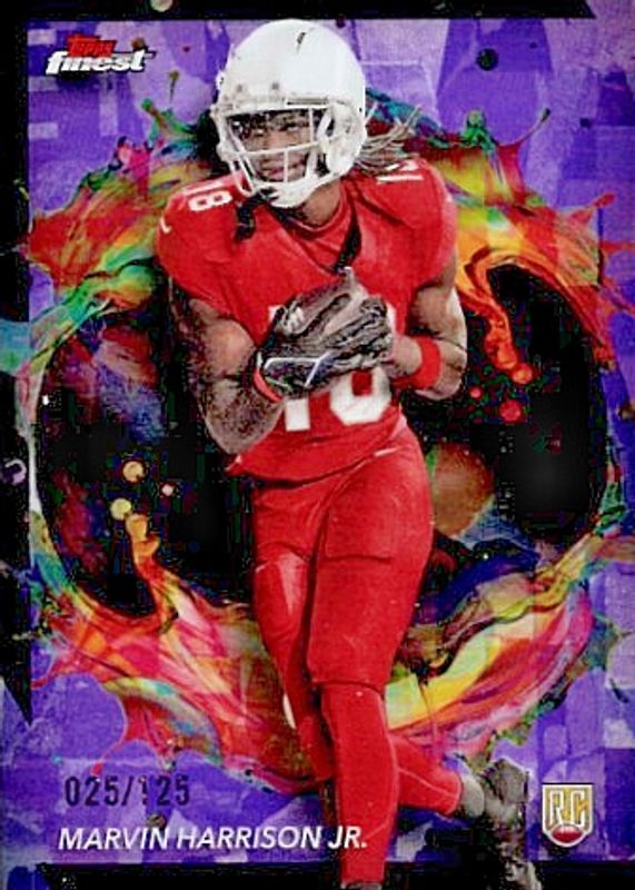 Marvin Harrison Jr. 2024 Topps Finest #268 Rare - Purple Refractor /125 Rookie RAW