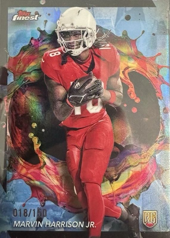 Marvin Harrison Jr. 2024 Topps Finest #268 Rare - Sky Blue Refractor /150 Rookie RAW