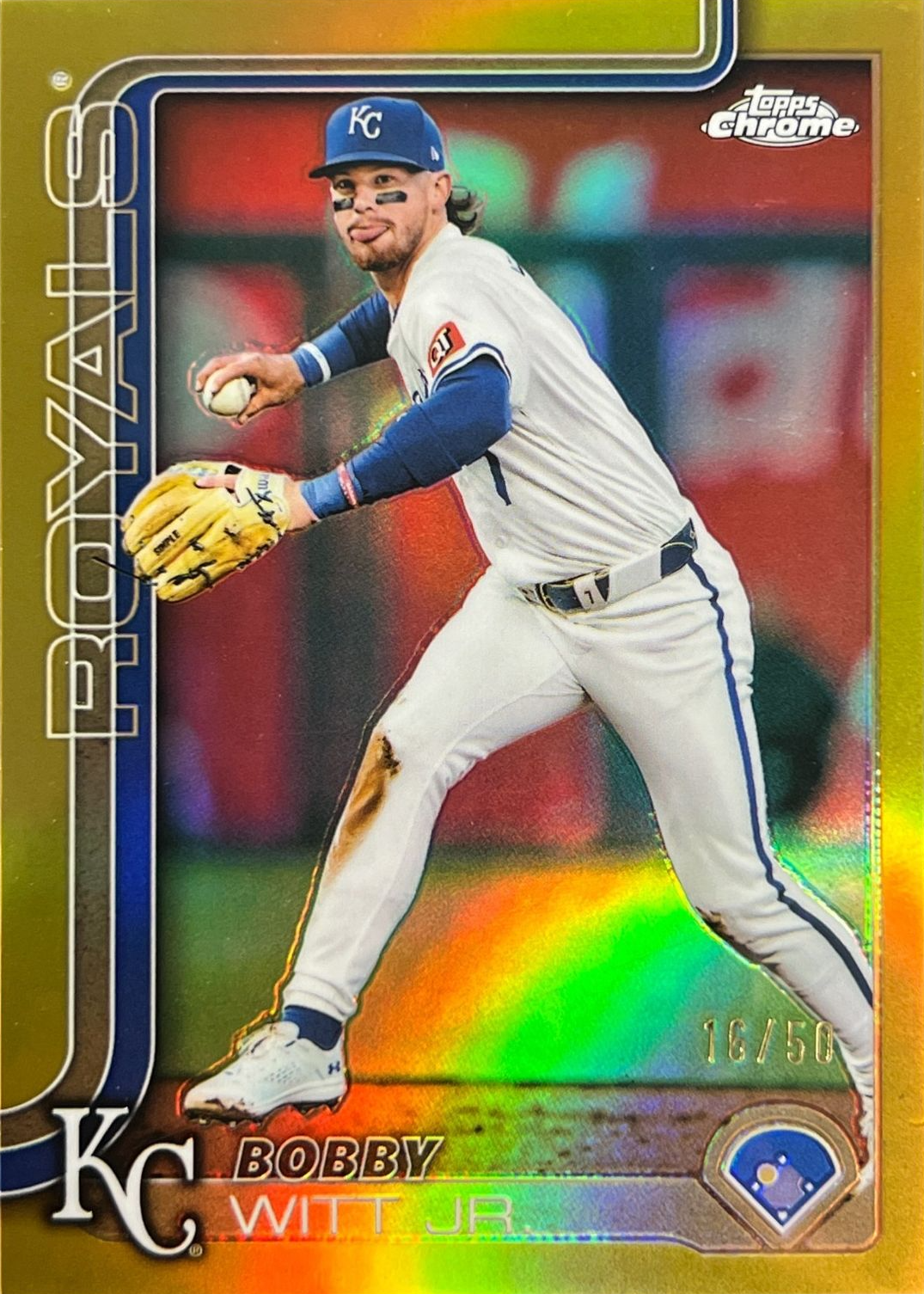 Bobby Witt Jr. 2025 Topps Chrome #93 Gold Refractor /50 Price 