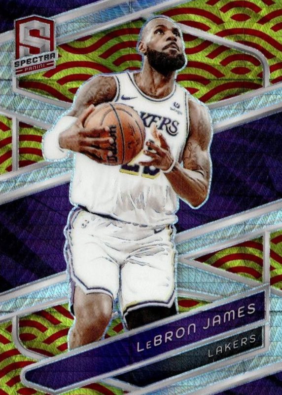LeBron James 2023 Spectra #26 International Red & Yellow /49 RAW