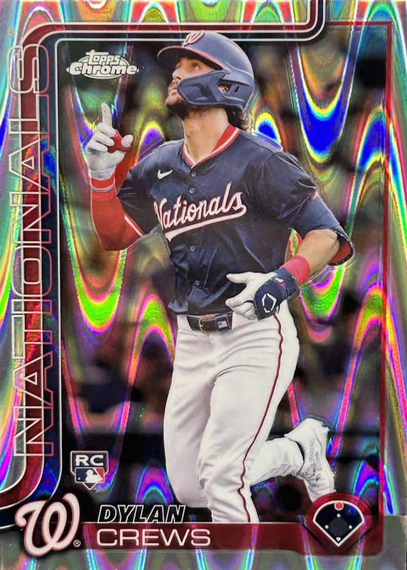 Dylan Crews 2025 Topps Chrome #146 RayWave Refractor Price Guide ...