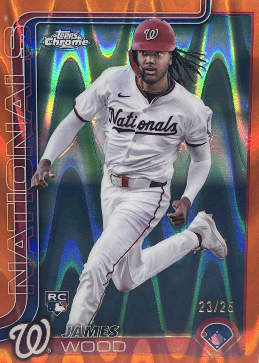 James Wood 2025 Topps Chrome #132 Orange RayWave Refractor /25