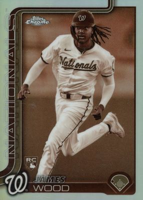 その他 James Wood 2025 Topps Autographs Gold 2025 Topps Series 1 James Wood RC “1990 Topps”Gold On Card
