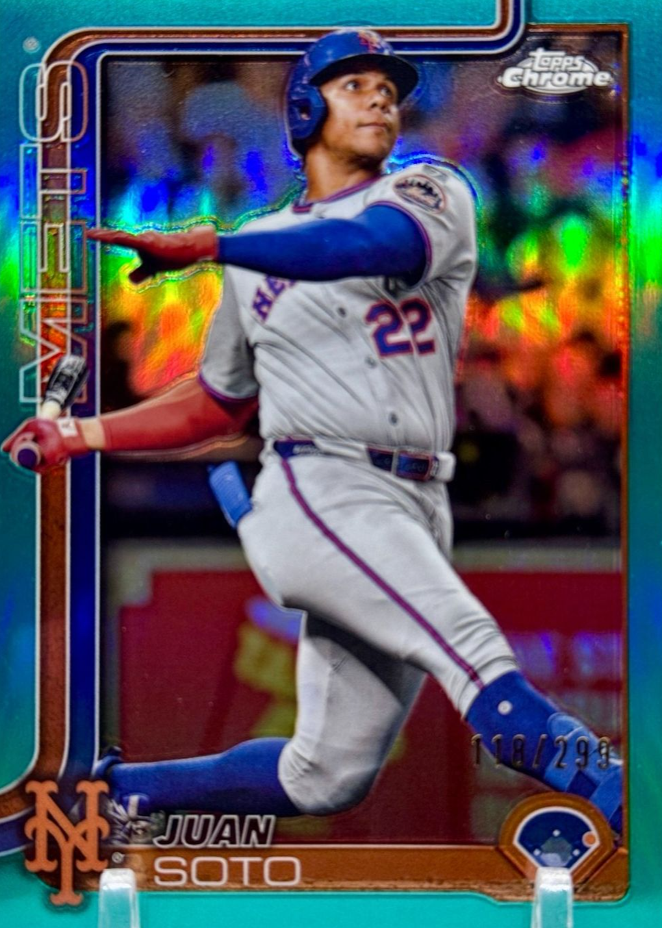 Juan Soto 2025 Topps Chrome #200 Teal Refractor /299 Price Guide