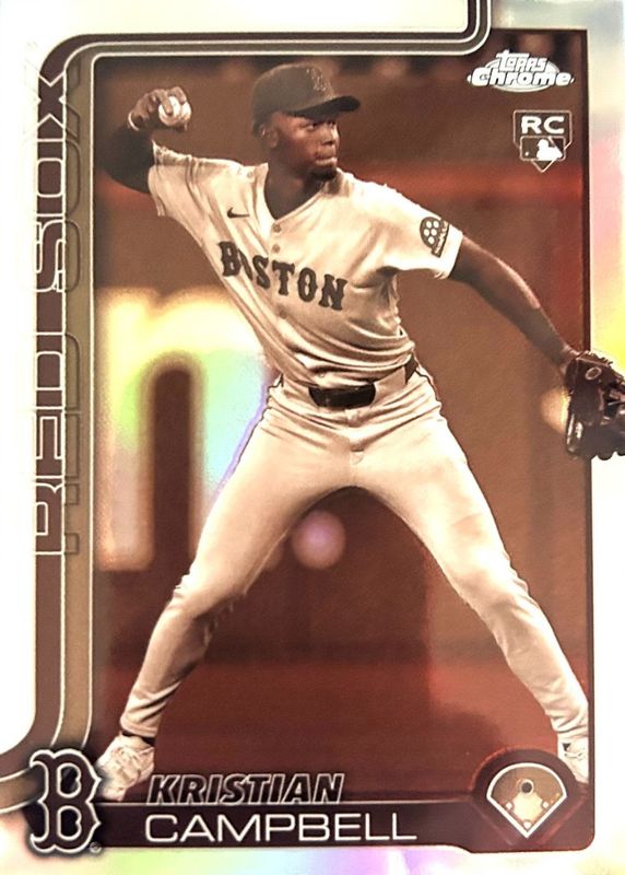 Kristian Campbell 2025 Topps Chrome #171 Sepia Refractor Rookie RAW