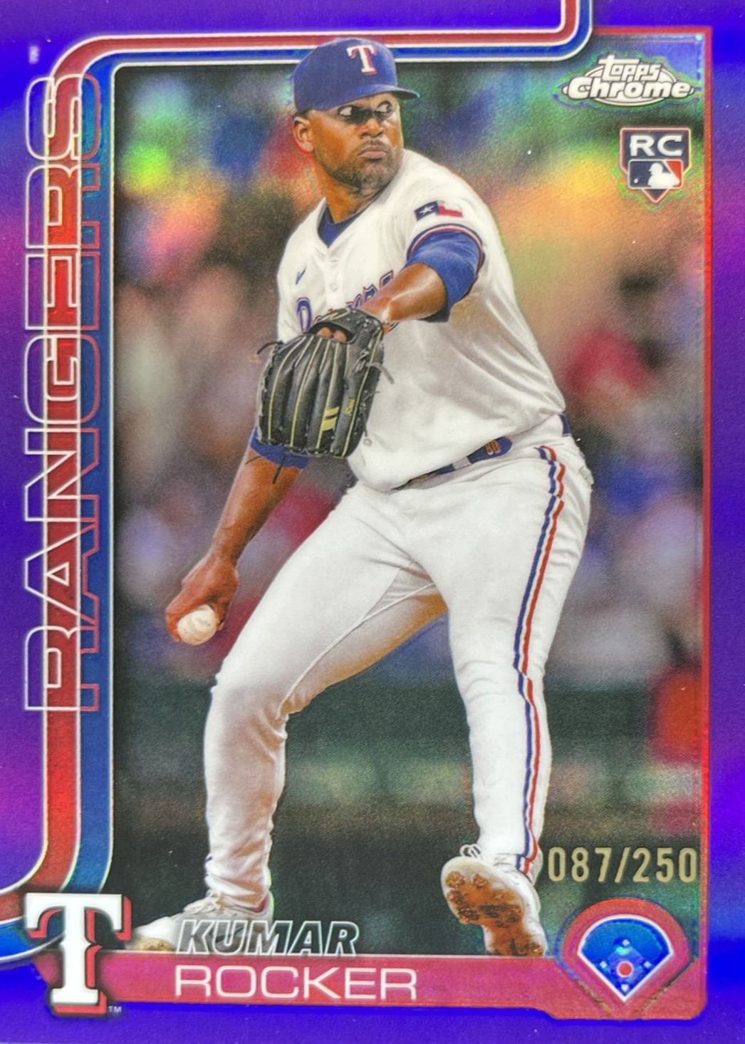 Kumar Rocker 2025 Topps Chrome #73 Purple Refractor /250 Price Guide ...