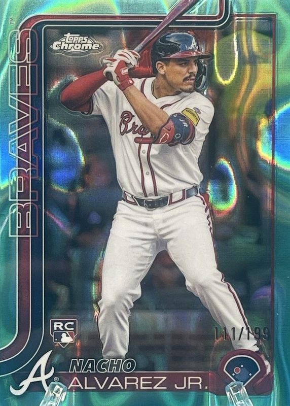 Nacho Alvarez Jr. 2025 Topps Chrome #75 Aqua Lava Refractor /199 Rookie RAW