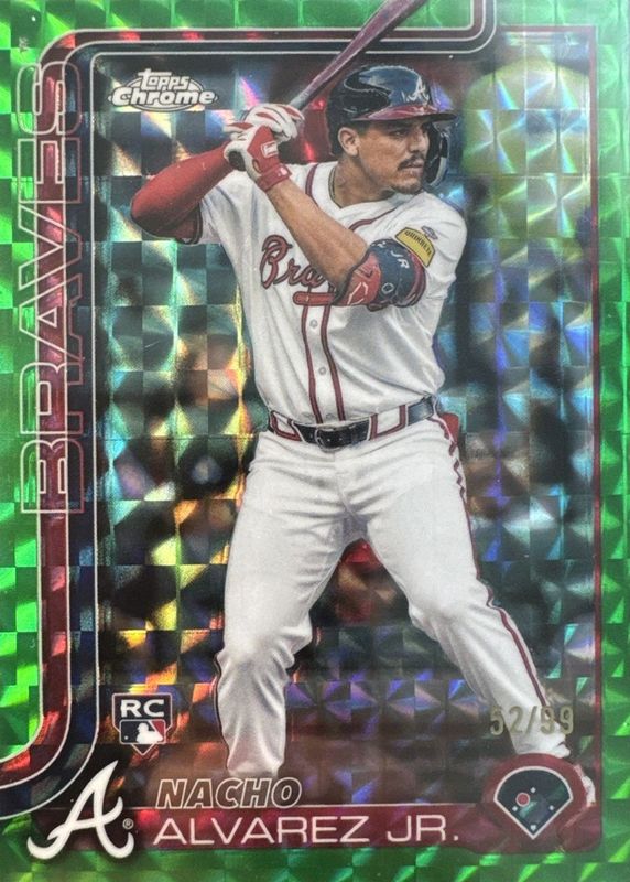 Nacho Alvarez Jr. 2025 Topps Chrome #75 Green Geometric Refractor /99 Rookie RAW