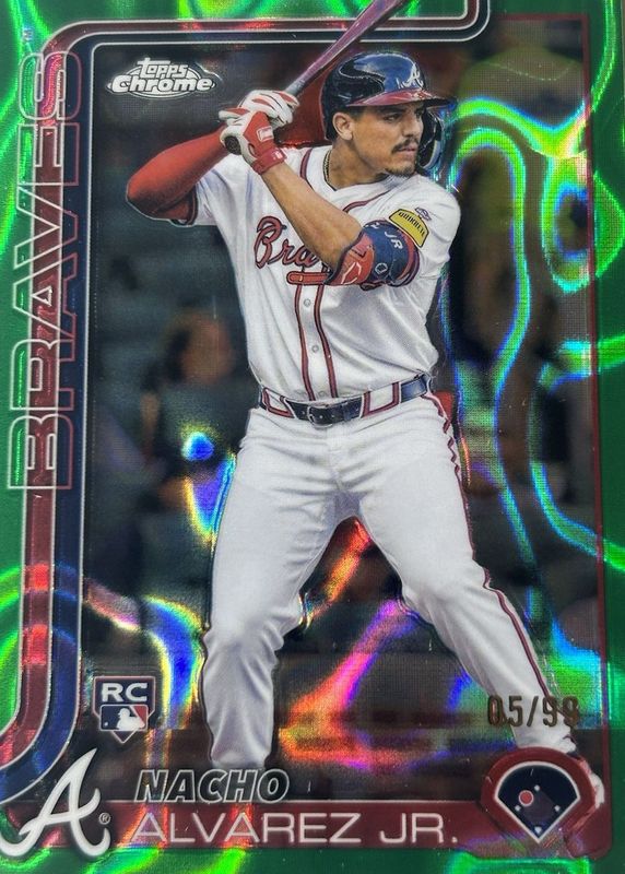Nacho Alvarez Jr. 2025 Topps Chrome #75 Green Lava Refractor /99 Rookie RAW