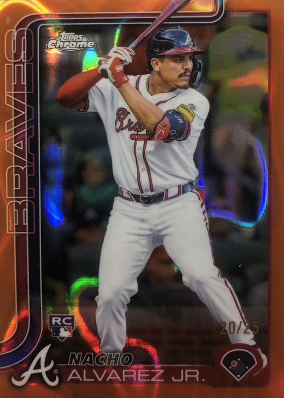 Nacho Alvarez Jr. 2025 Topps Chrome #75 Orange Lava Refractor /25 Rookie RAW