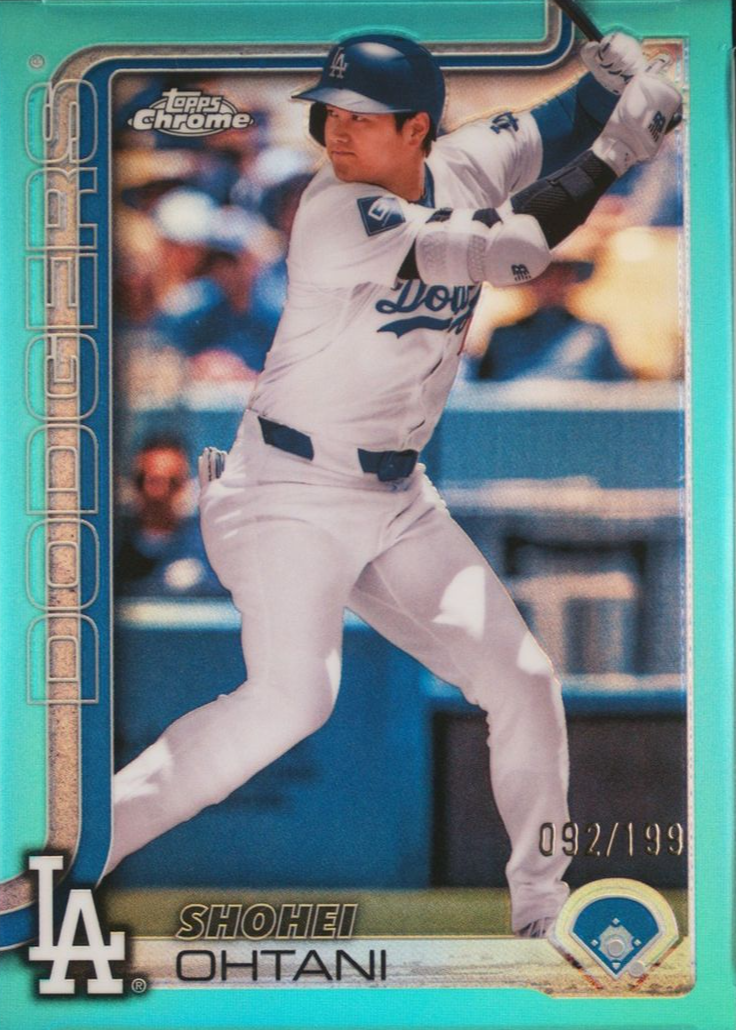 Shohei Ohtani 2025 Topps Chrome #1 Aqua Refractor /199 Price Guide