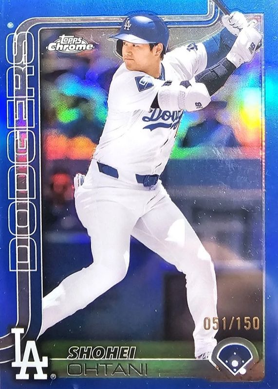 Shohei Ohtani 2025 Topps Chrome #1 Blue Refractor /150 RAW