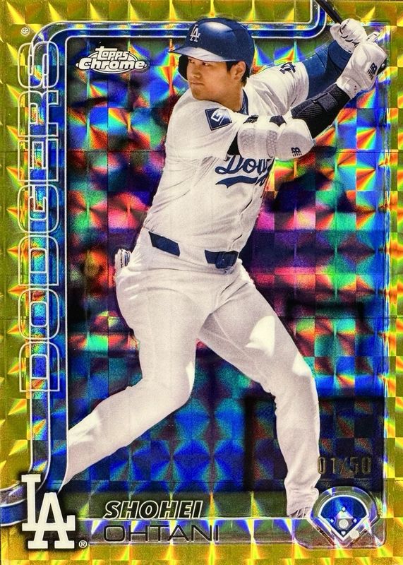 Shohei Ohtani 2025 Topps Chrome #1 Gold Geometric Refractor /50 RAW