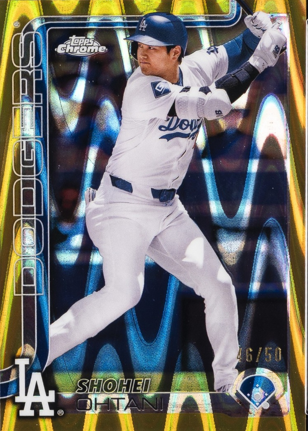 Shohei Ohtani 2025 Topps Chrome #1 Gold RayWave Refractor /50