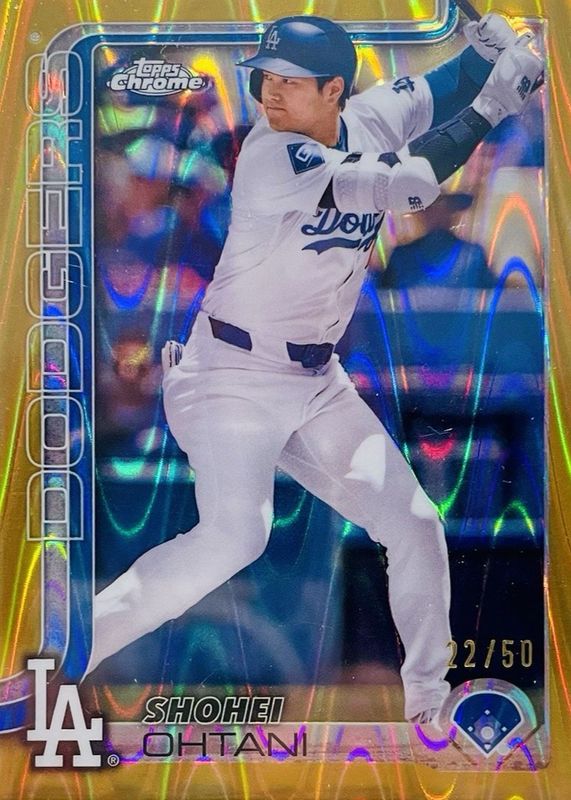 Shohei Ohtani 2025 Topps Chrome #1 Gold RayWave Refractor /50 RAW