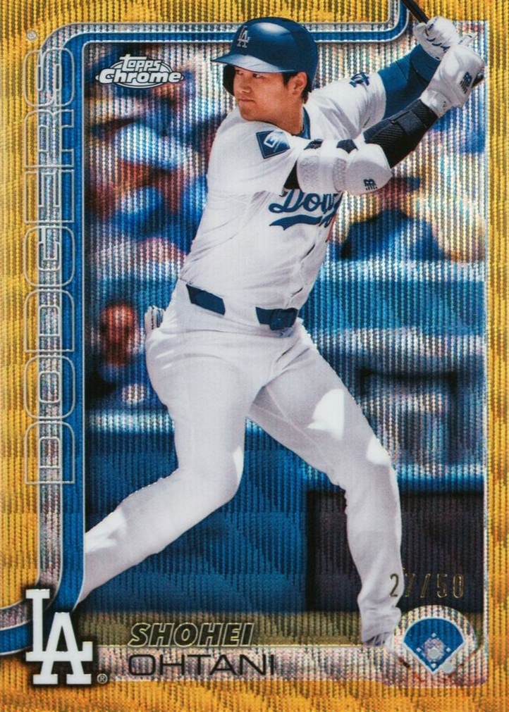 Shohei Ohtani 2025 Topps Chrome #1 Gold Wave Refractor /50 Price