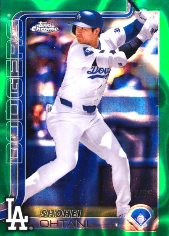 Shohei Ohtani 2025 Topps Chrome #1 Green Lava Refractor /99 RAW