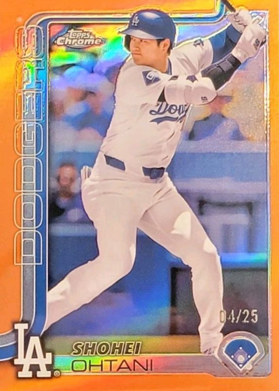 Shohei Ohtani 2025 Topps Chrome #1 Orange Refractor /25 RAW