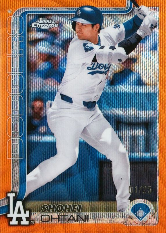 Shohei Ohtani 2025 Topps Chrome #1 Orange Wave Refractor /25 RAW