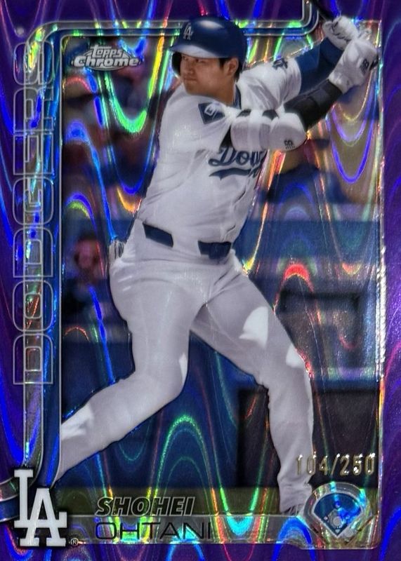 Shohei Ohtani 2025 Topps Chrome #1 Purple RayWave Refractor /250 RAW